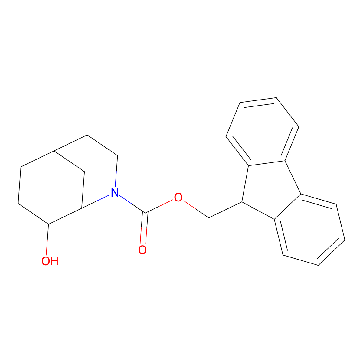 (9H-fluoren-9-yl)methyl 8-hydroxy-2-azabicyclo[3.3.1]nonane-2-carboxylate molecular structure, CAS 2282412-10-4