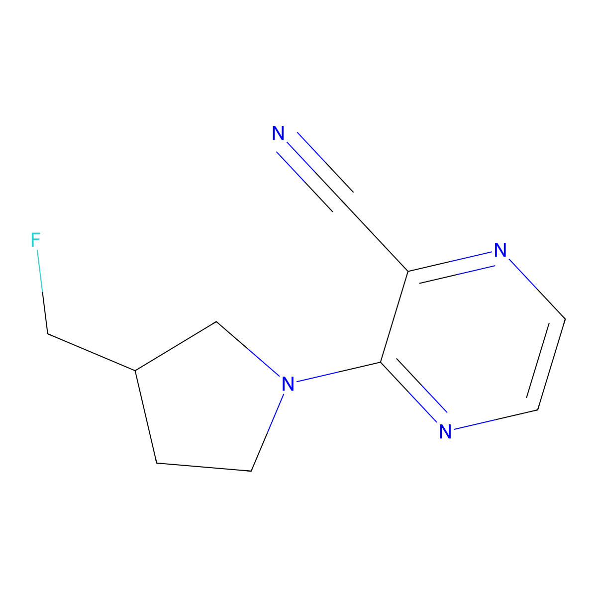 3-[3-(Fluoromethyl)pyrrolidin-1-yl]pyrazine-2-carbonitrile molecular structure, CAS 2282417-21-2