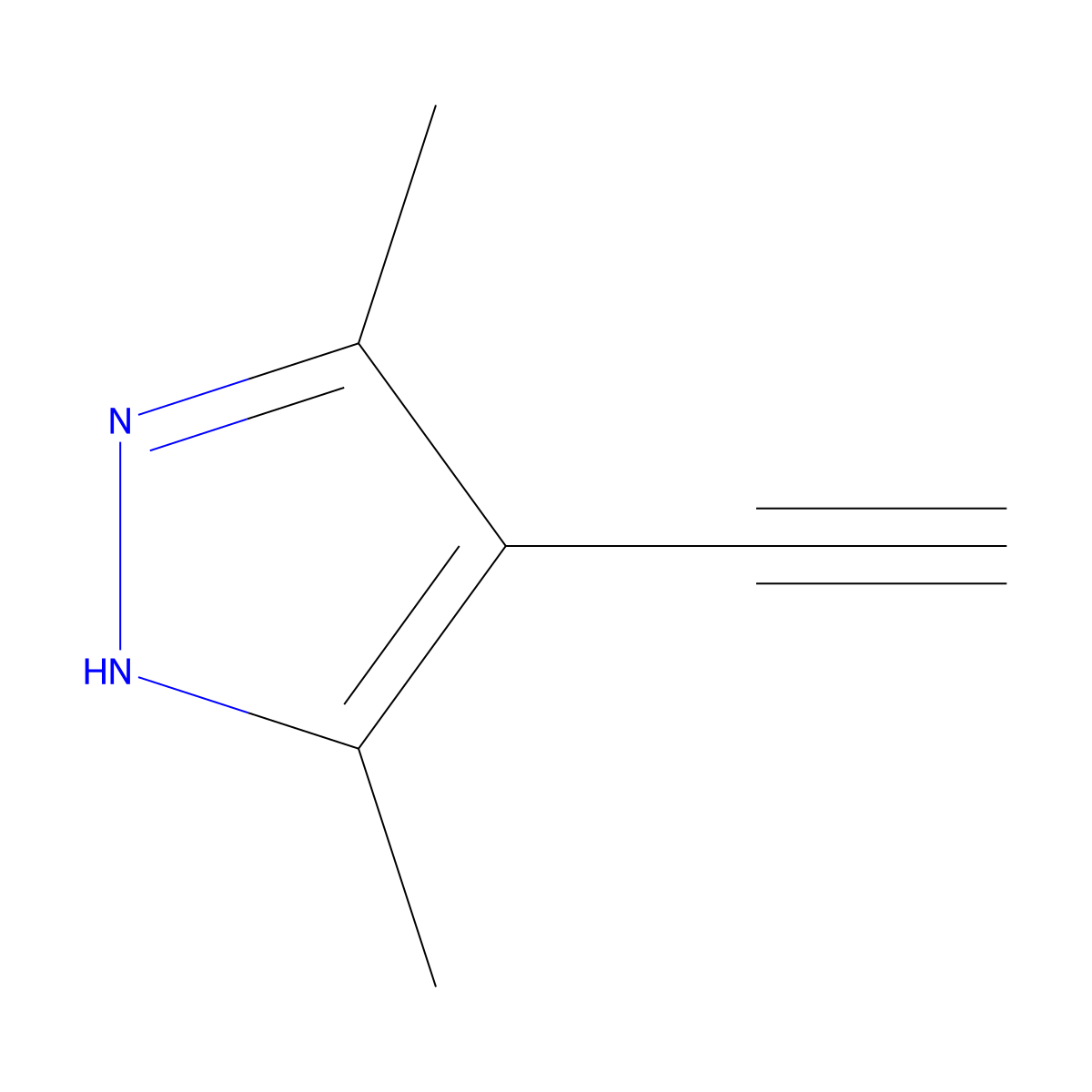 4-Ethynyl-3,5-dimethyl-1H-pyrazole molecular structure, CAS 22825-22-5