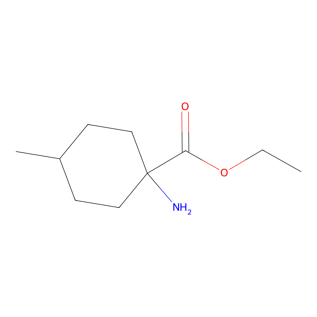 Ethyl 1-amino-4-methylcyclohexane-1-carboxylate molecular structure, CAS 228252-32-2