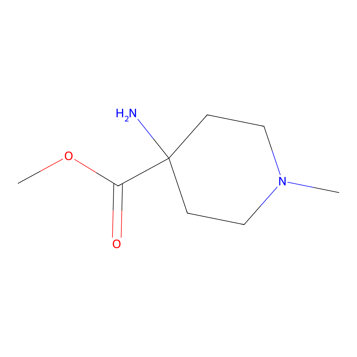 Methyl 4-amino-1-methylpiperidine-4-carboxylate molecular structure, CAS 228252-34-4