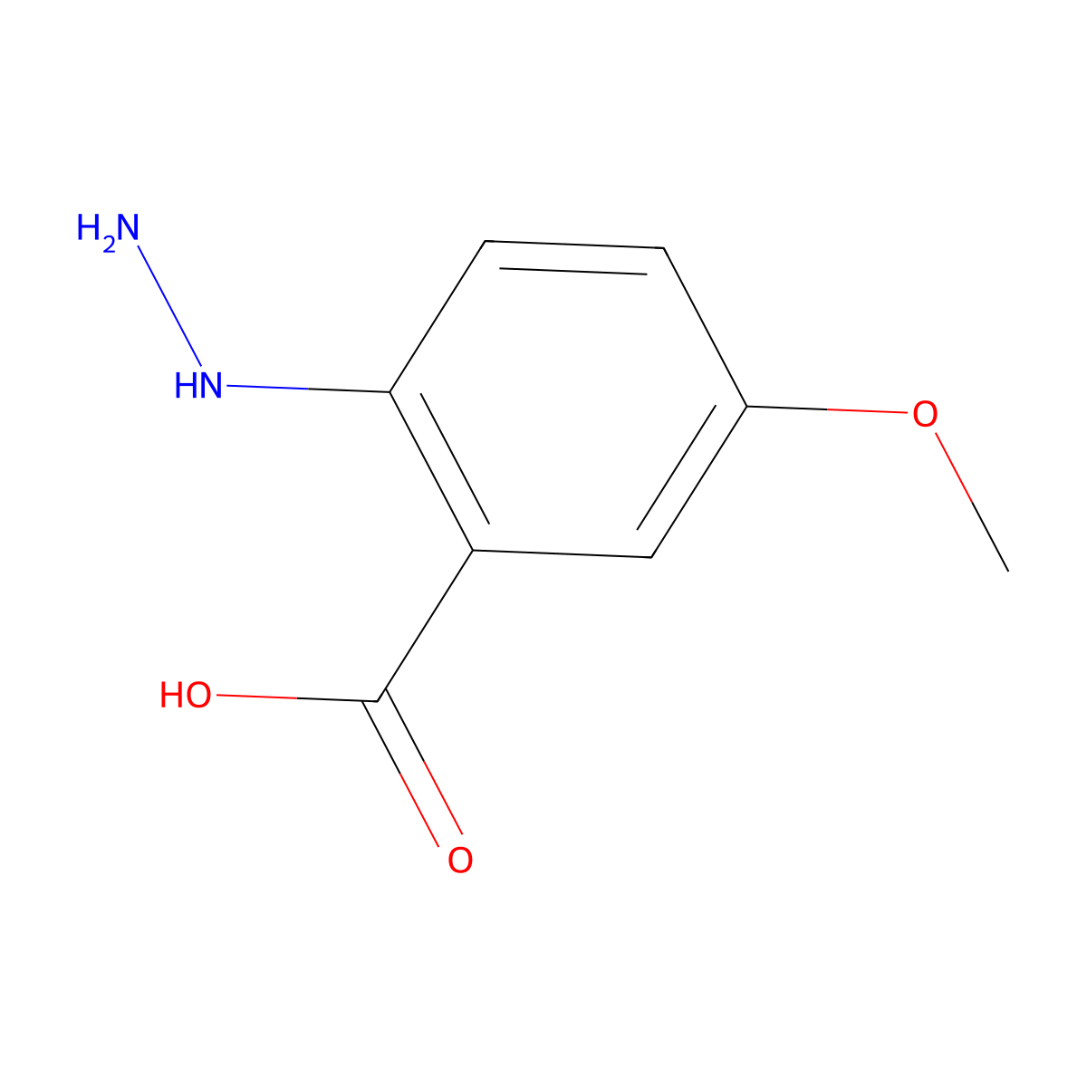 2-Carboxy-4-methoxyphenylhydrazine molecular structure, CAS 228259-02-7