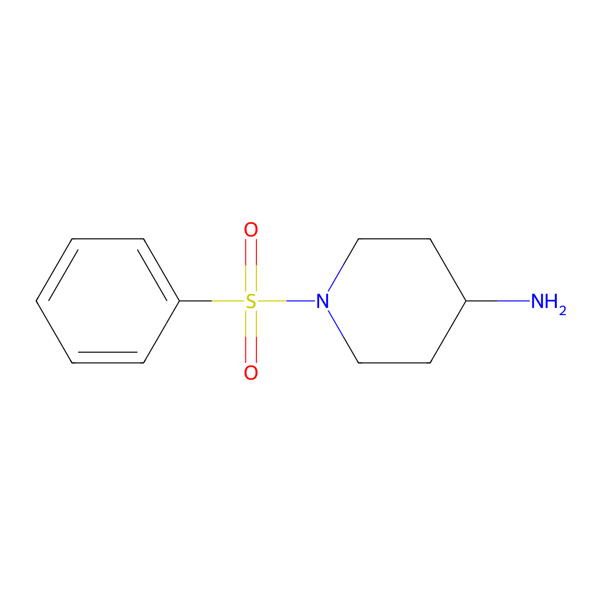 1-(Phenylsulfonyl)piperidin-4-amine molecular structure, CAS 228259-70-9