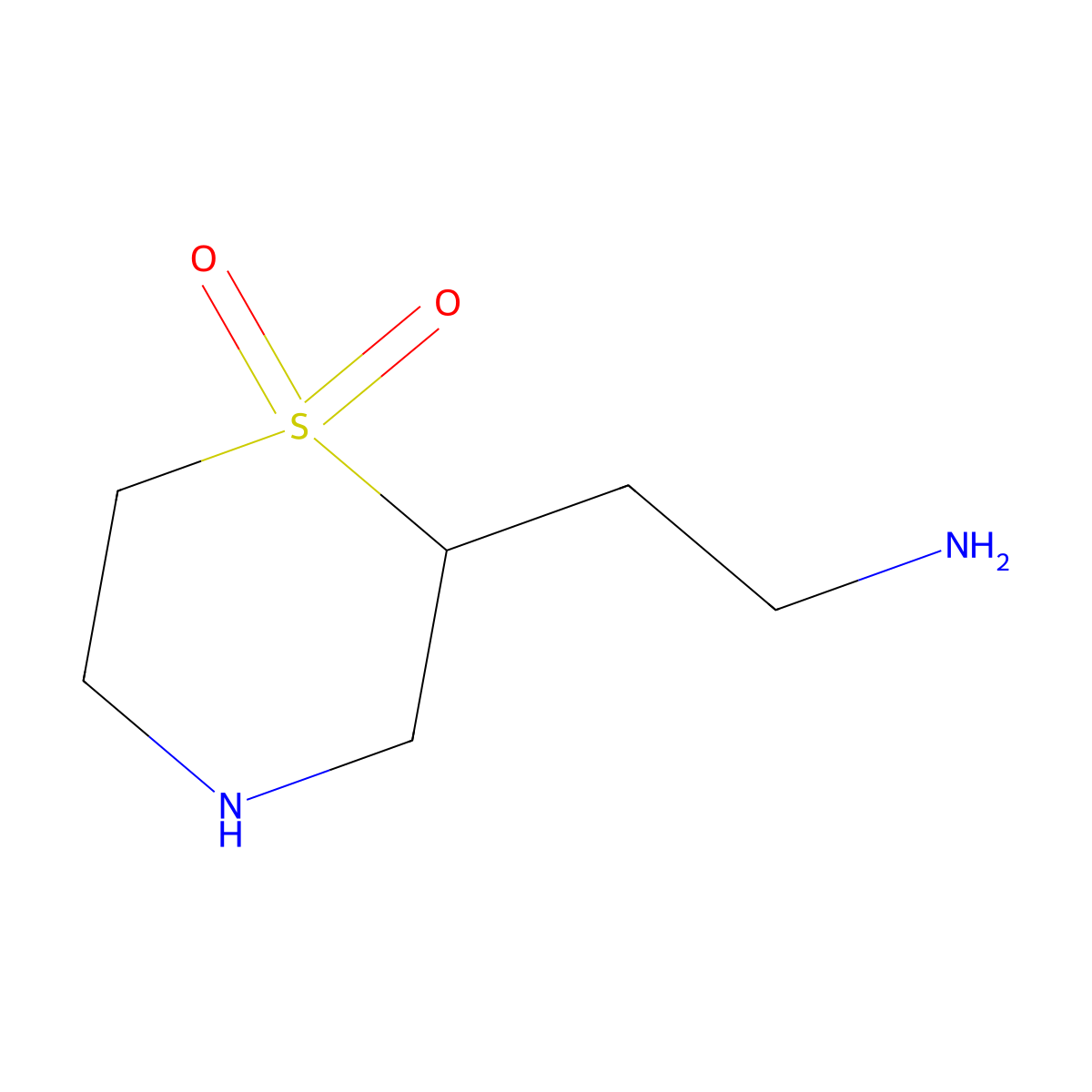 2-(2-Aminoethyl)-1lambda6-thiomorpholine-1,1-dione molecular structure, CAS 2282590-10-5