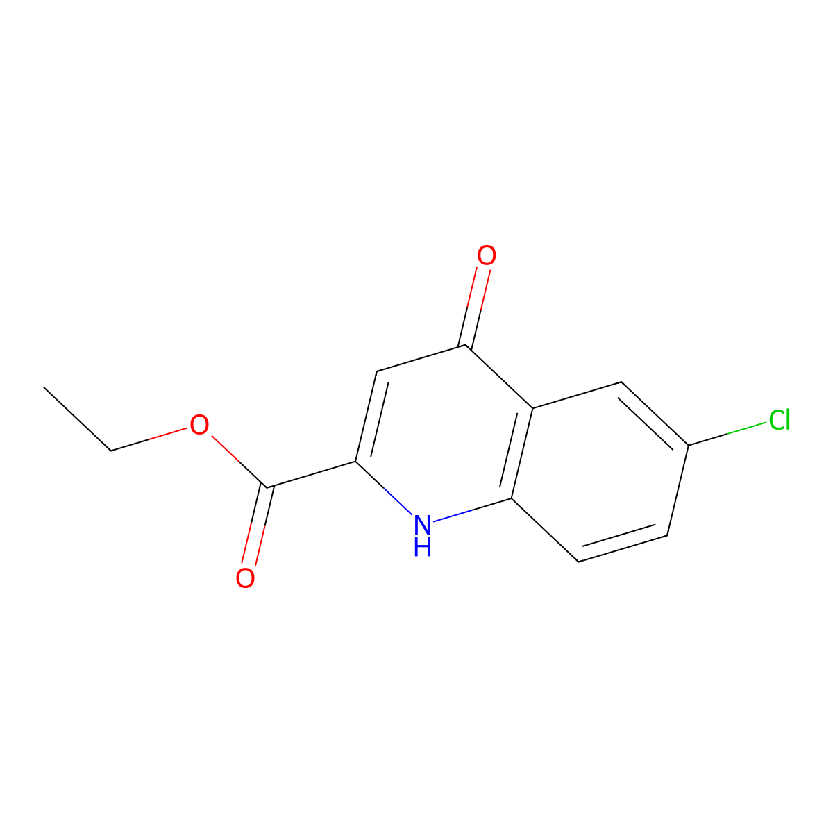 Ethyl 6-chloro-4-oxo-1,4-dihydroquinoline-2-carboxylate molecular structure, CAS 22826-30-8