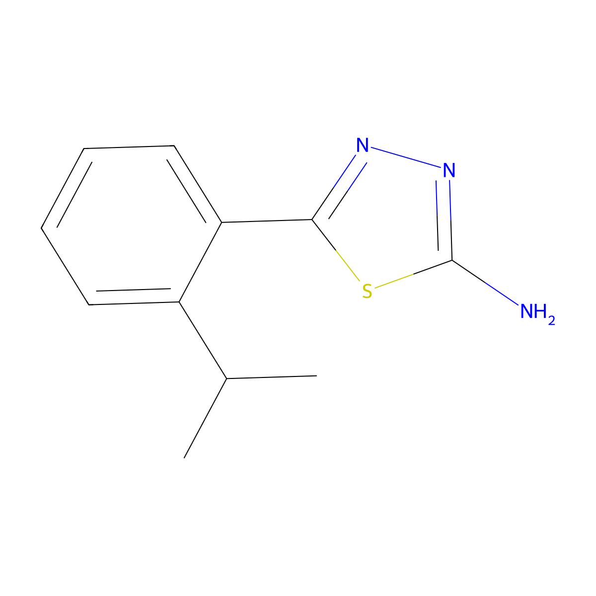 5-(2-Isopropylphenyl)-1,3,4-thiadiazol-2-amine molecular structure, CAS 2282641-59-0