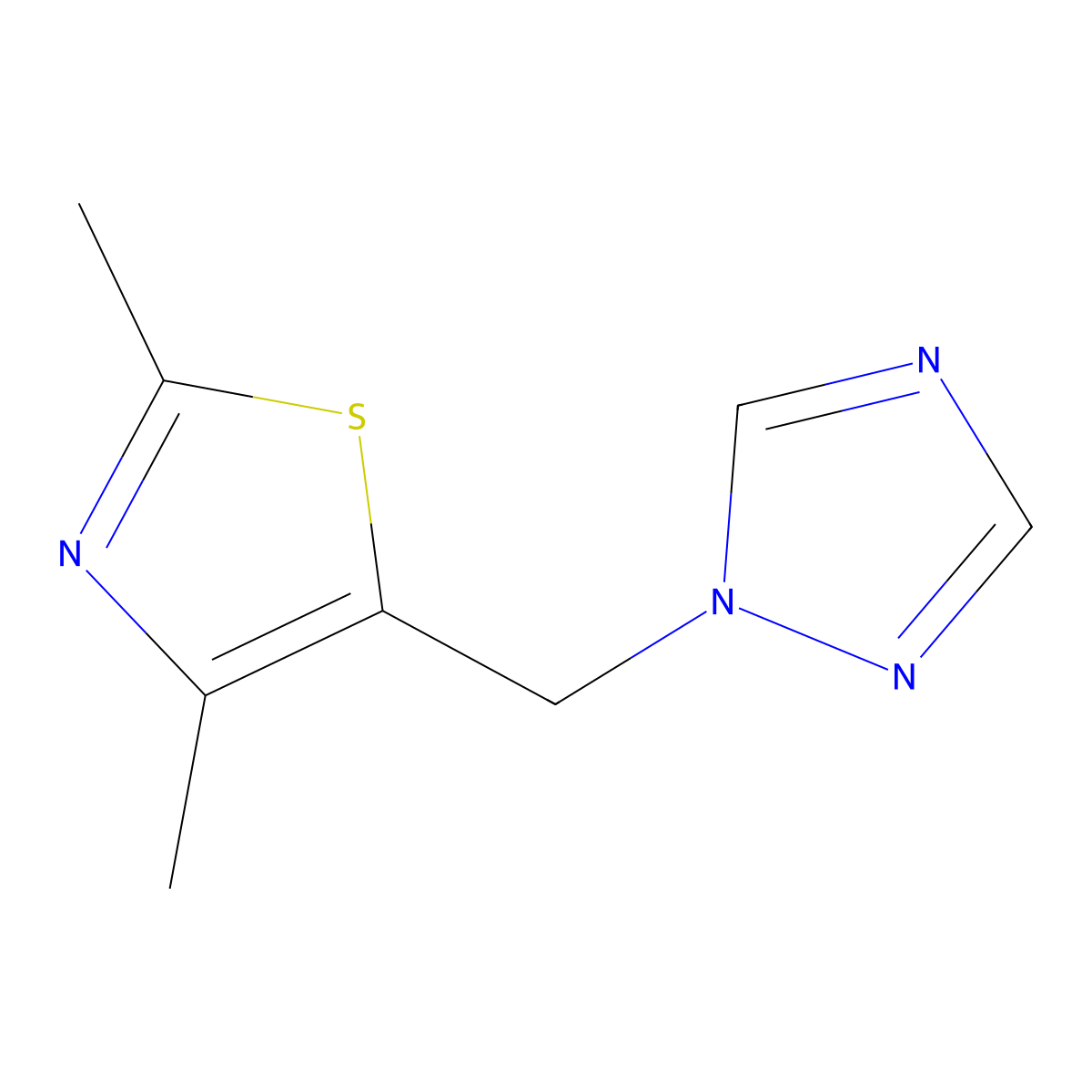 1-[(2,4-dimethyl-1,3-thiazol-5-yl)methyl]-1H-1,2,4-triazole molecular structure, CAS 2282643-77-8