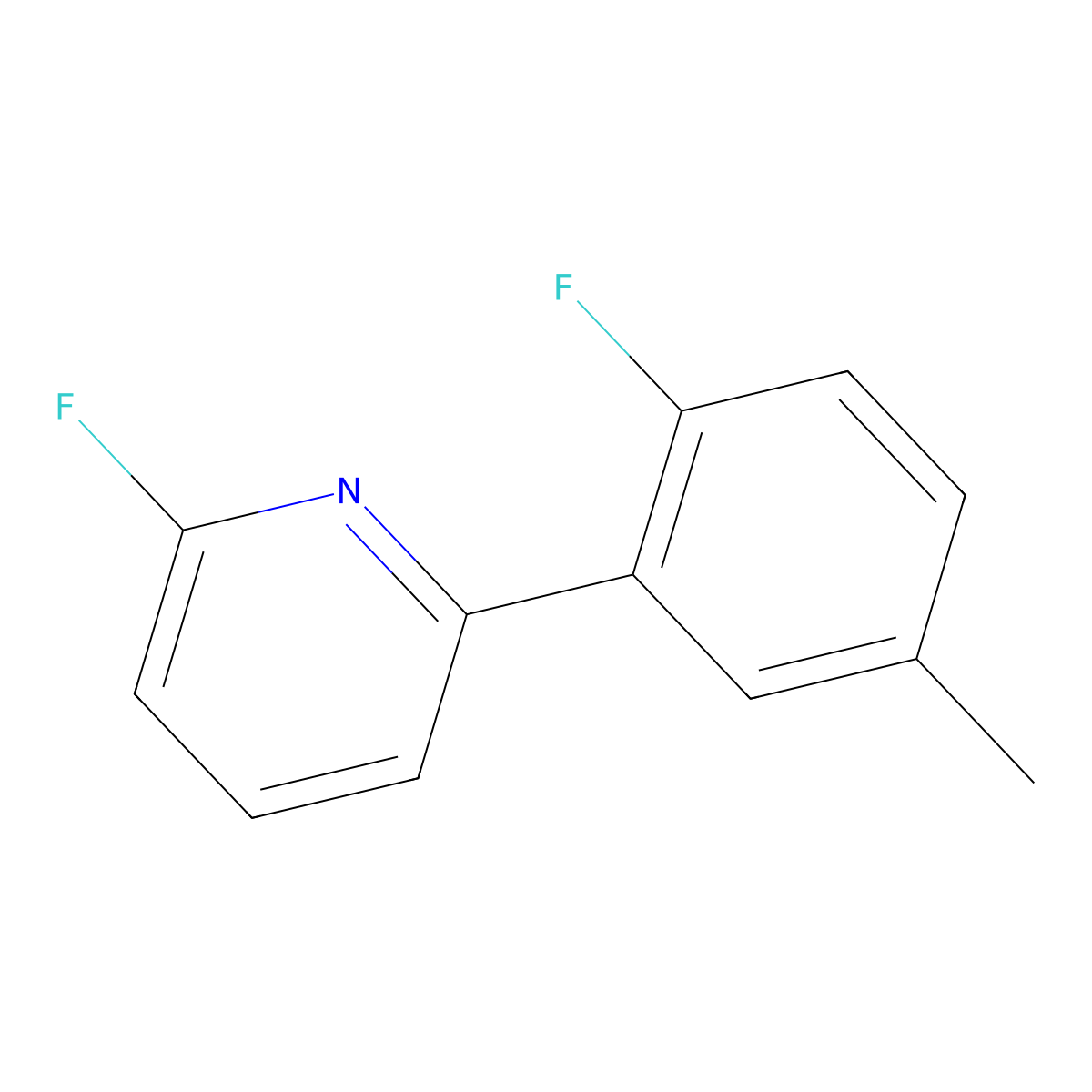 2-Fluoro-6-(2-fluoro-5-methylphenyl)pyridine molecular structure, CAS 2282660-41-5