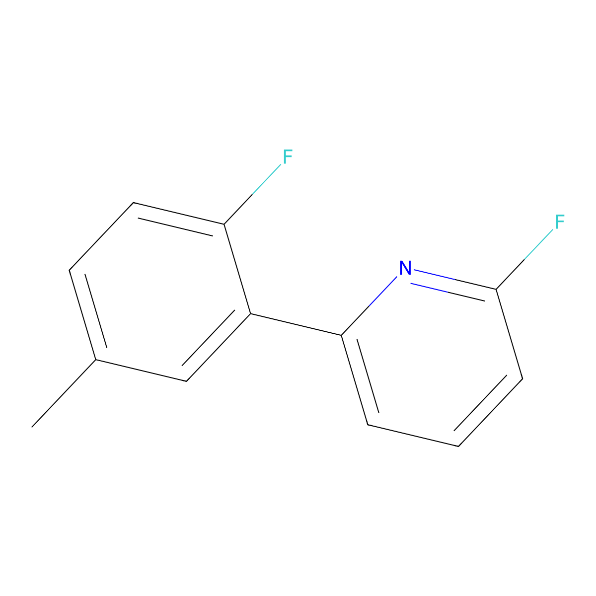 2-Fluoro-6-(2-fluoro-5-methylphenyl)pyridine molecular structure, CAS 2282660-41-5