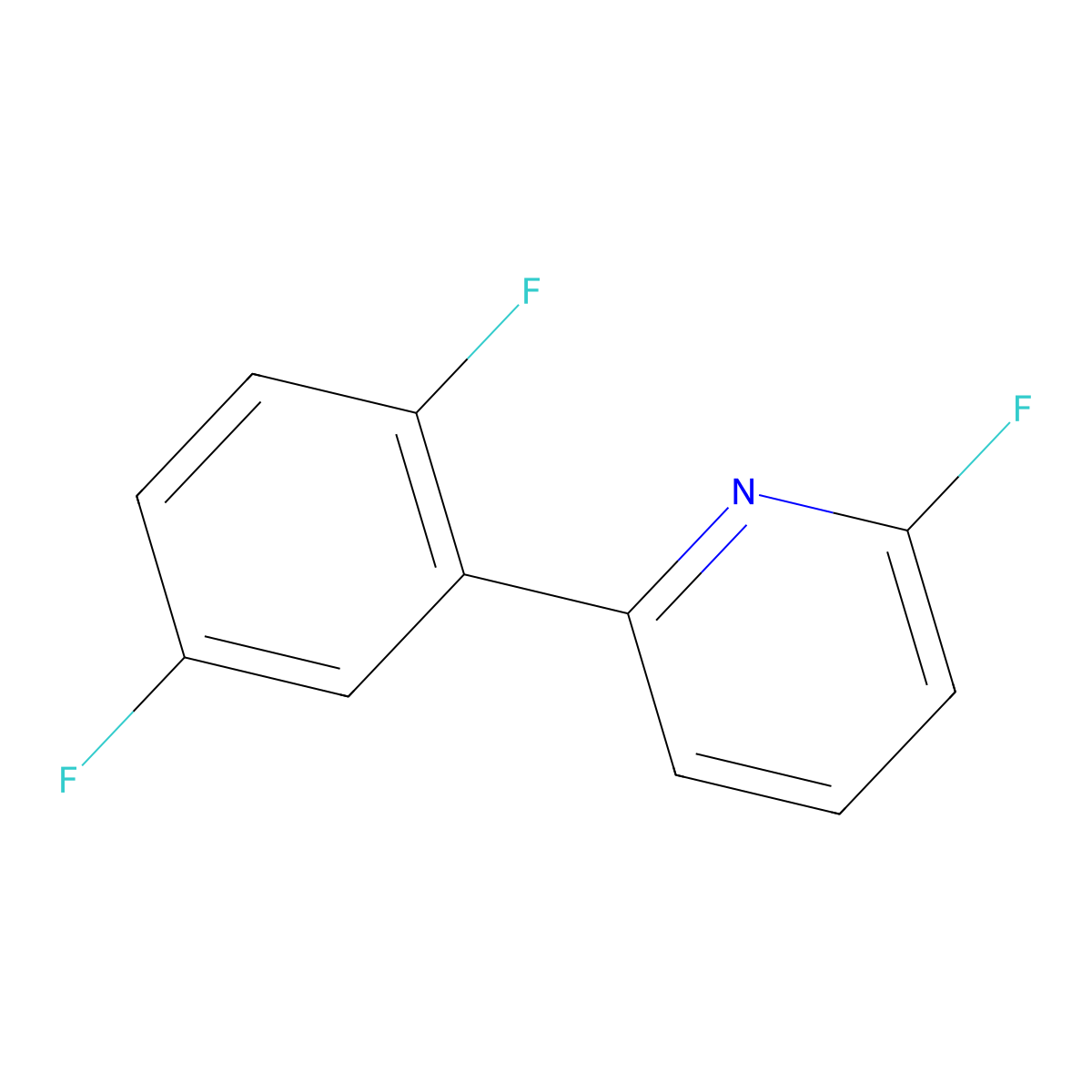 2-(2,5-Difluorophenyl)-6-fluoropyridine molecular structure, CAS 2282670-52-2