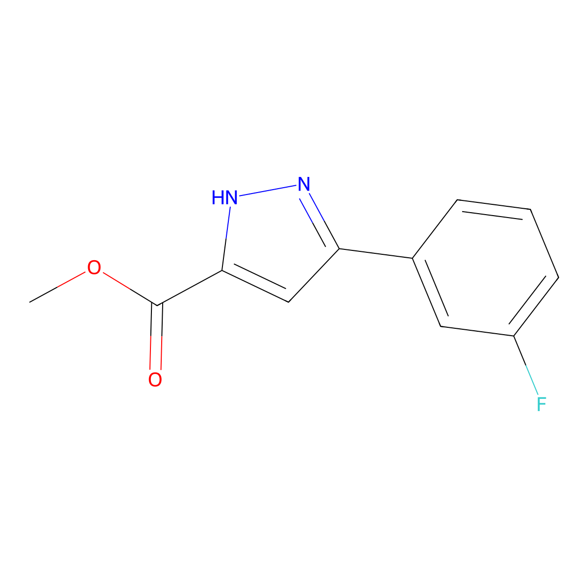 methyl 3-(3-fluorophenyl)-1H-pyrazole-5-carboxylate molecular structure, CAS 2282679-20-1