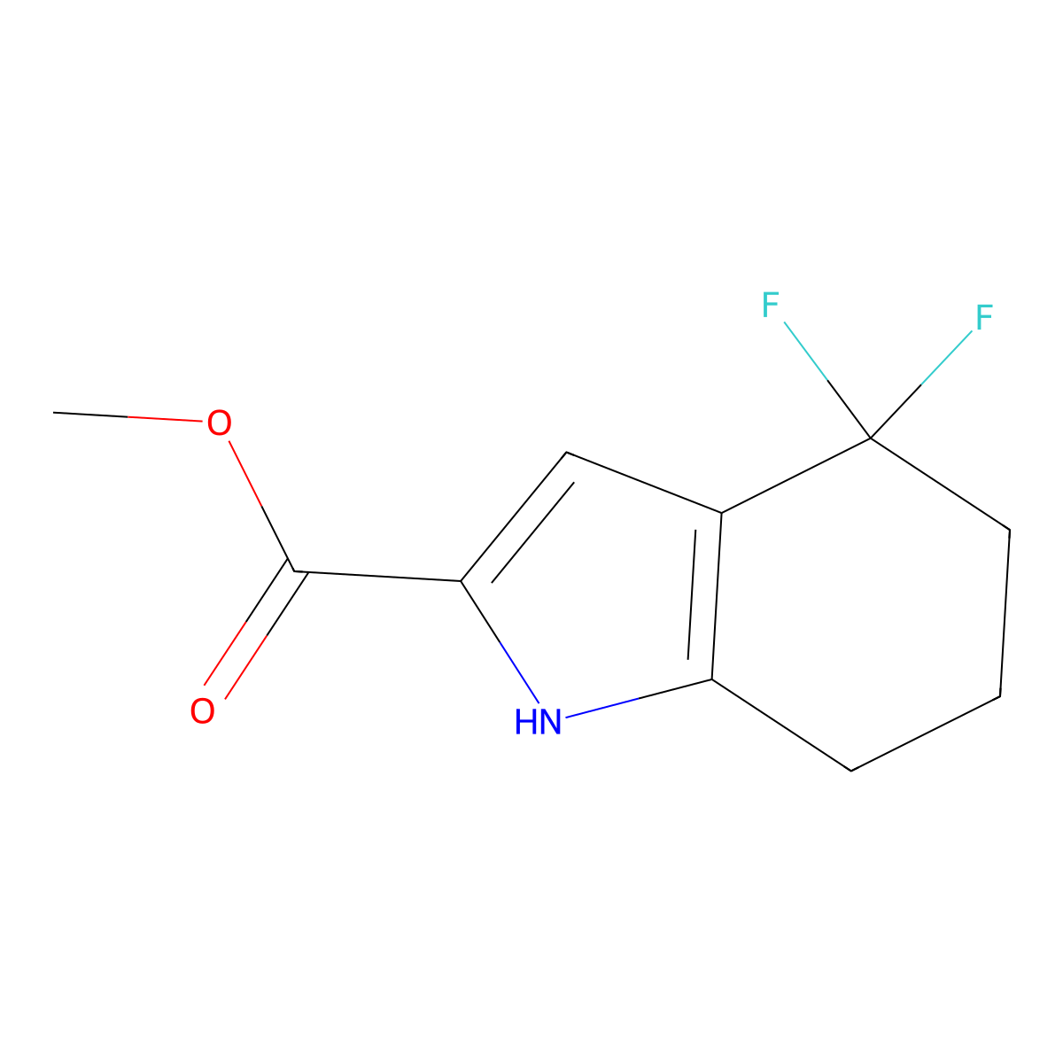 Methyl 4,4-difluoro-4,5,6,7-tetrahydro-1H-indole-2-carboxylate molecular structure, CAS 2282741-08-4