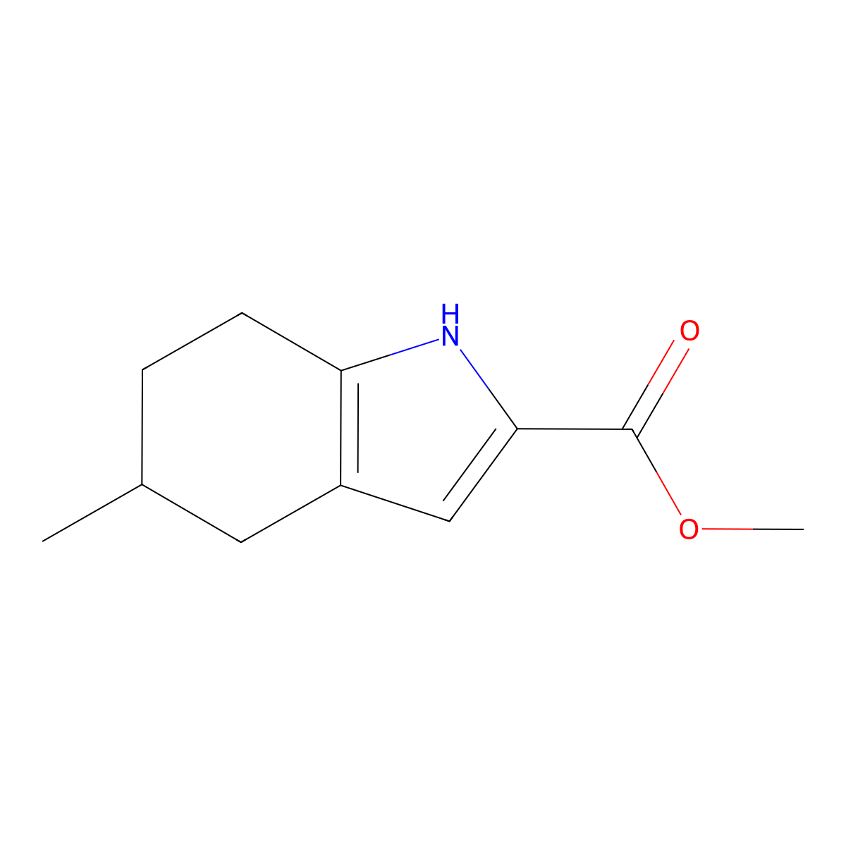 methyl5-methyl-4,5,6,7-tetrahydro-1H-indole-2-carboxylate molecular structure, CAS 2282749-77-1