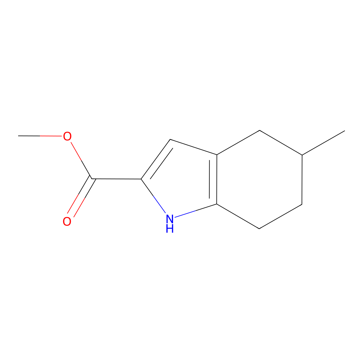 methyl5-methyl-4,5,6,7-tetrahydro-1H-indole-2-carboxylate molecular structure, CAS 2282749-77-1