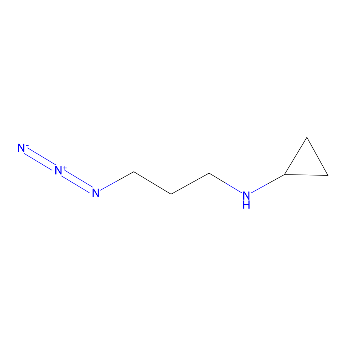 N-(3-azidopropyl)cyclopropanamine molecular structure, CAS 2282882-79-3