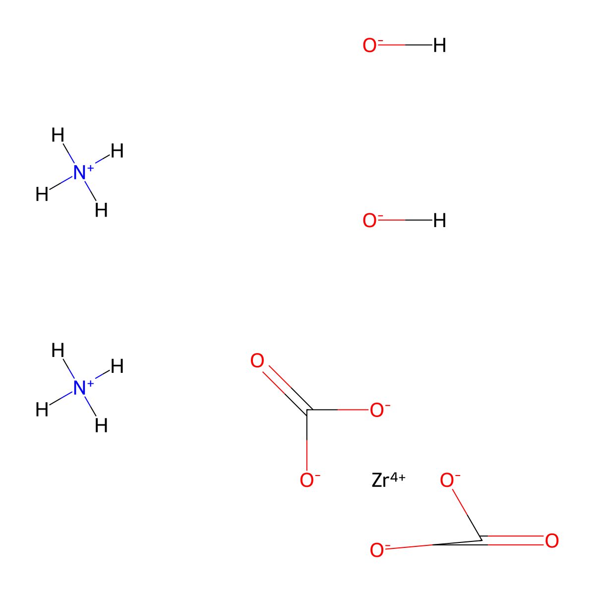 Ammonium zirconium carbonate molecular structure, CAS 22829-17-0