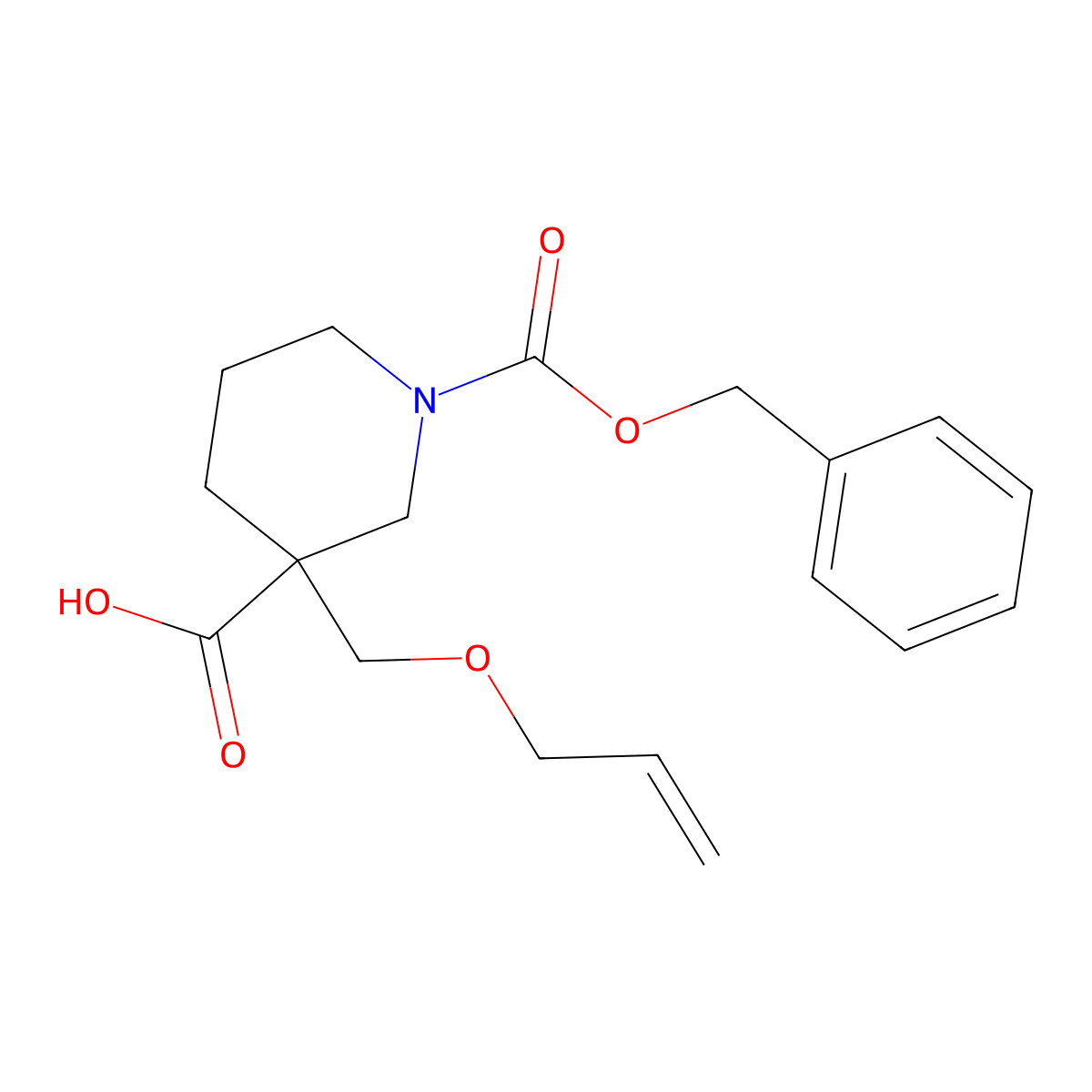 1-[(Benzyloxy)carbonyl]-3-[(prop-2-en-1-yloxy)methyl]piperidine-3-carboxylic acid molecular structure, CAS 2282965-06-2