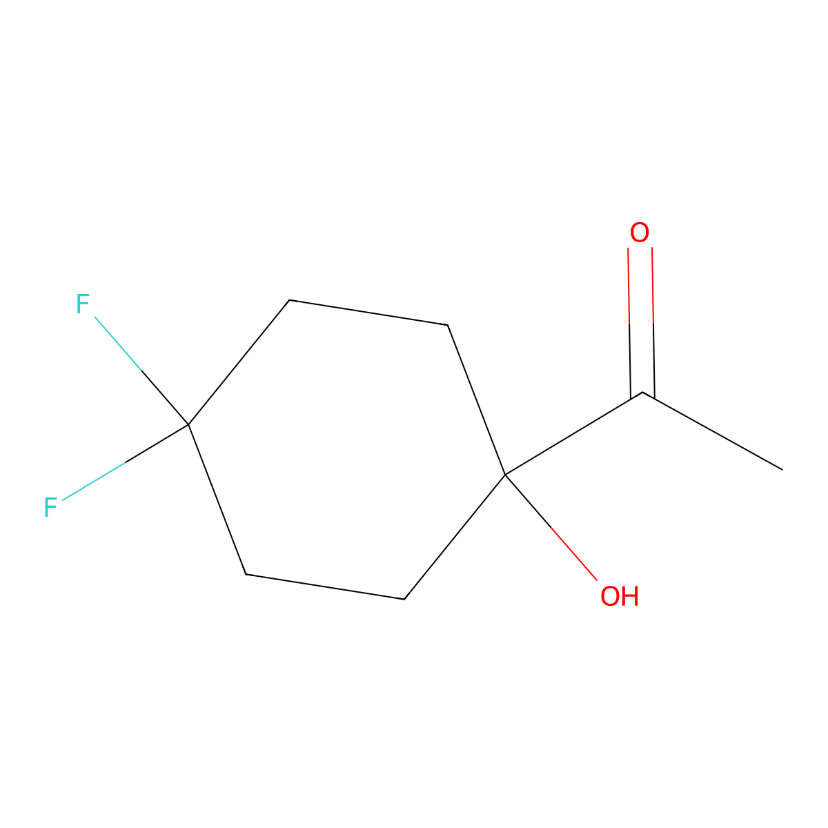 1-(4,4-Difluoro-1-hydroxycyclohexyl)ethan-1-one molecular structure, CAS 2282967-88-6