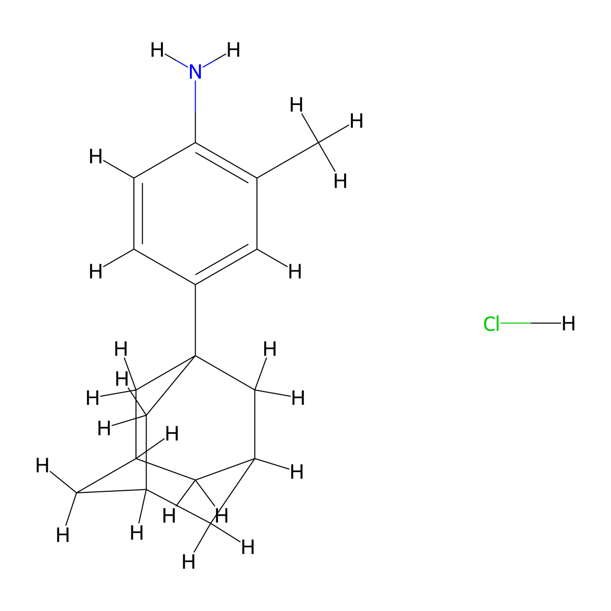 4-(1-Adamantanyl)-2-methylaniline hydrochloride molecular structure, CAS 2283-34-3