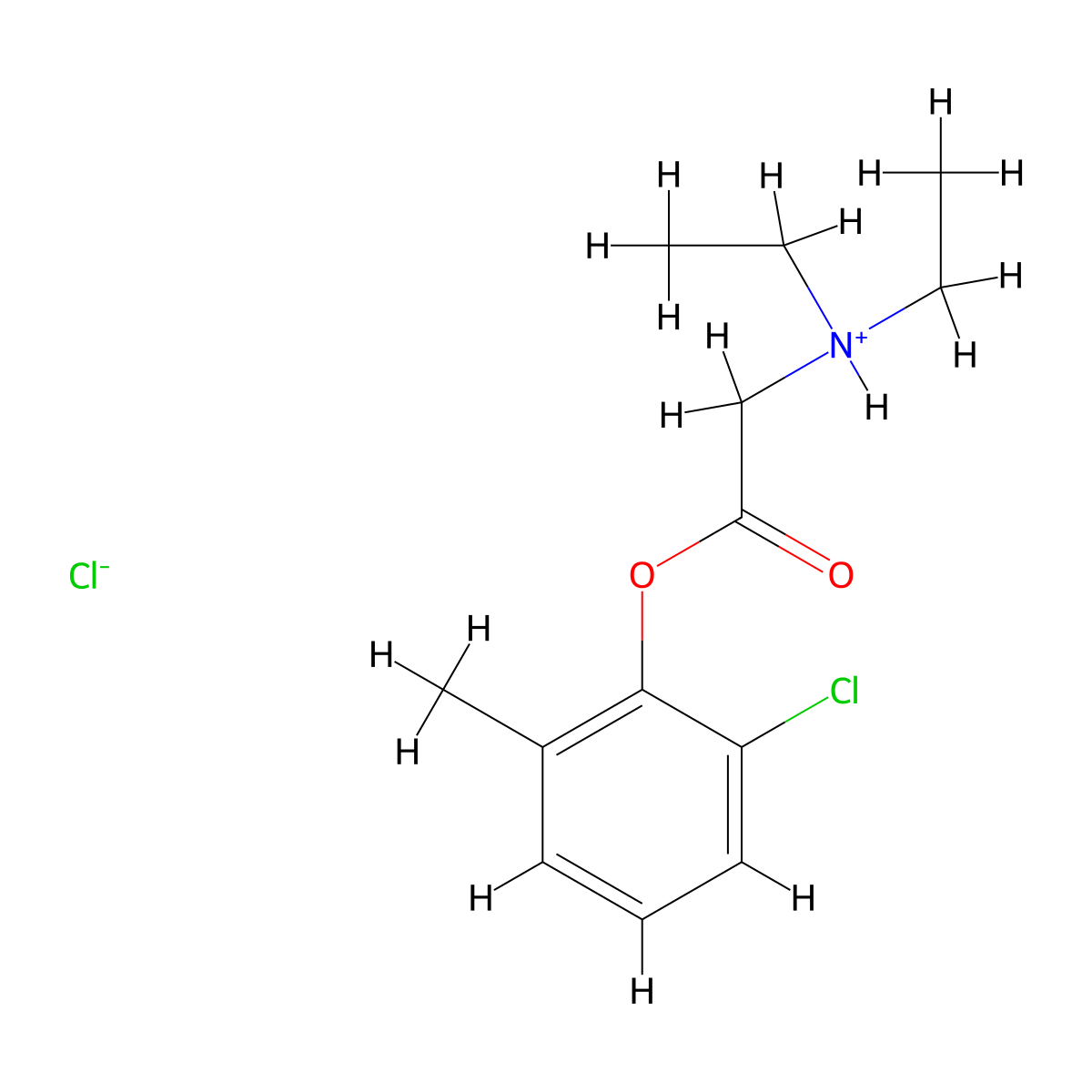Glycine, N,N-diethyl-, 6-chloro-o-tolyl ester, hydrochloride molecular structure, CAS 2283-49-0
