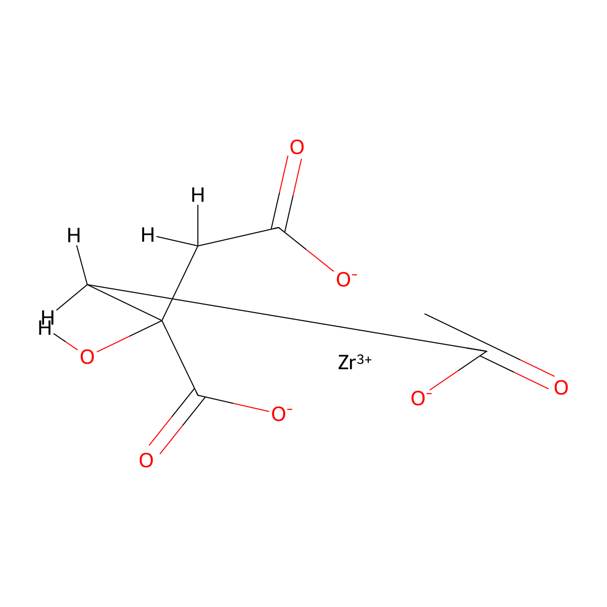 Zirconyl citrate molecular structure, CAS 22830-18-8