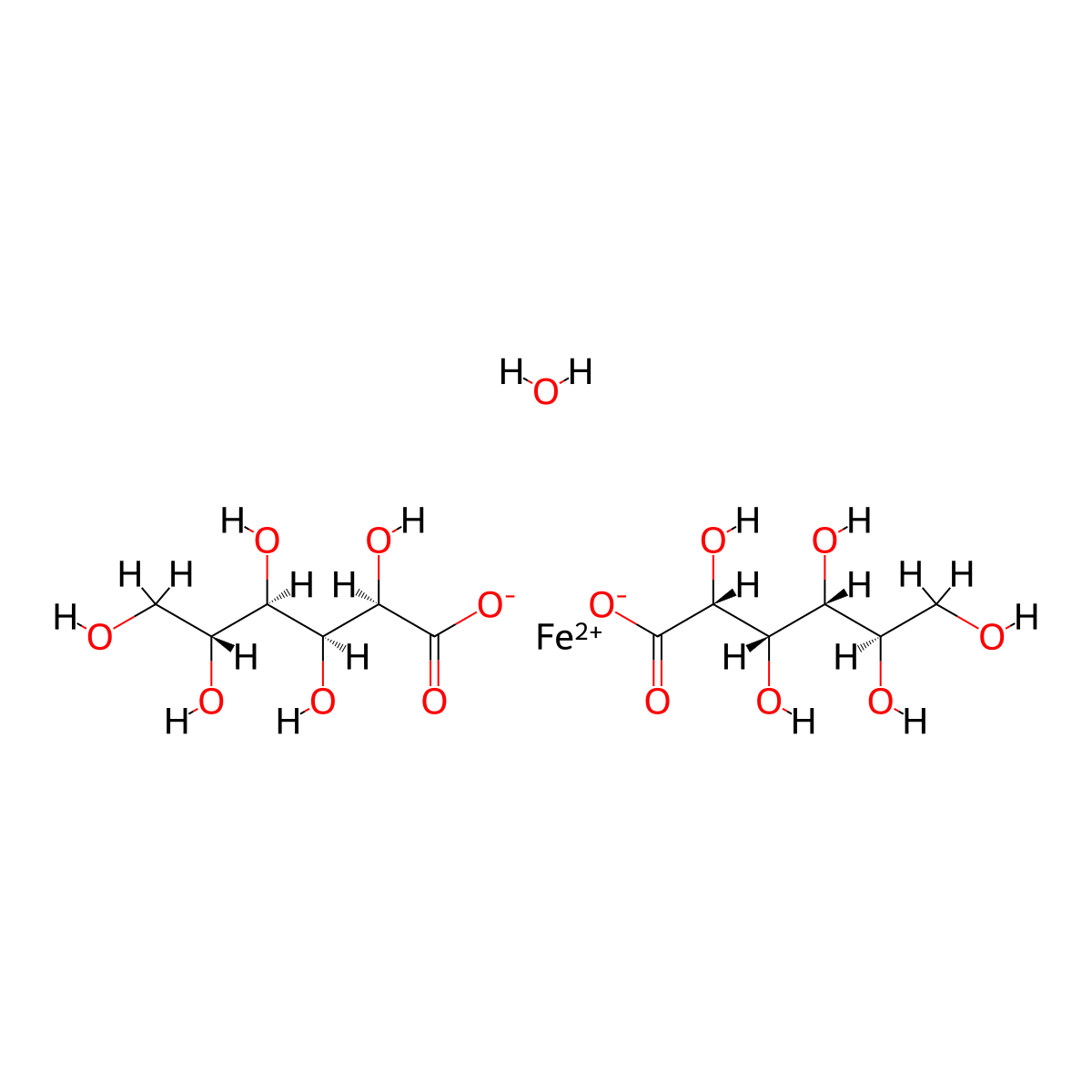 Iron(II) Gluconate Hydrate , Iron(II) Gluconate Hydrate molecular structure, CAS 22830-45-1