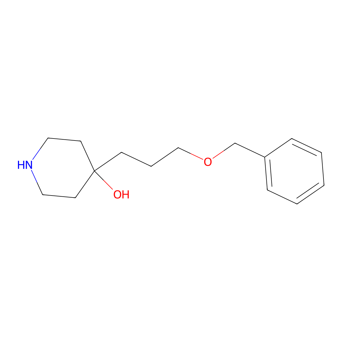 4-[3-(Benzyloxy)propyl]piperidin-4-ol molecular structure, CAS 2283157-92-4