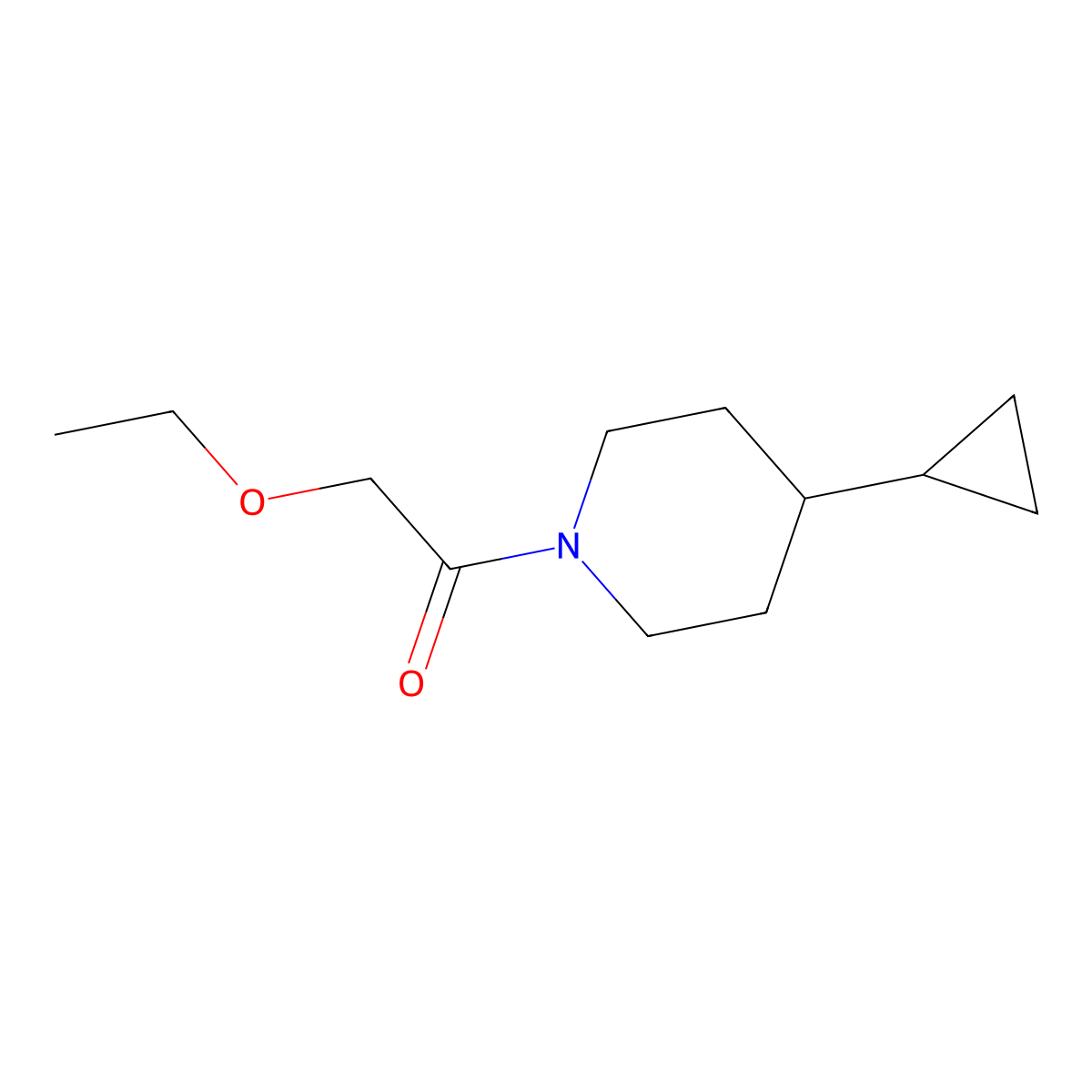 1-(4-Cyclopropylpiperidin-1-yl)-2-ethoxyethan-1-one molecular structure, CAS 2283181-12-2