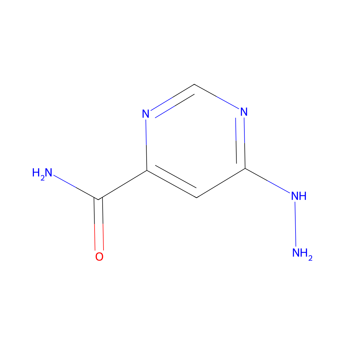 6-Hydrazinylpyrimidine-4-carboxamide molecular structure, CAS 2283190-21-4