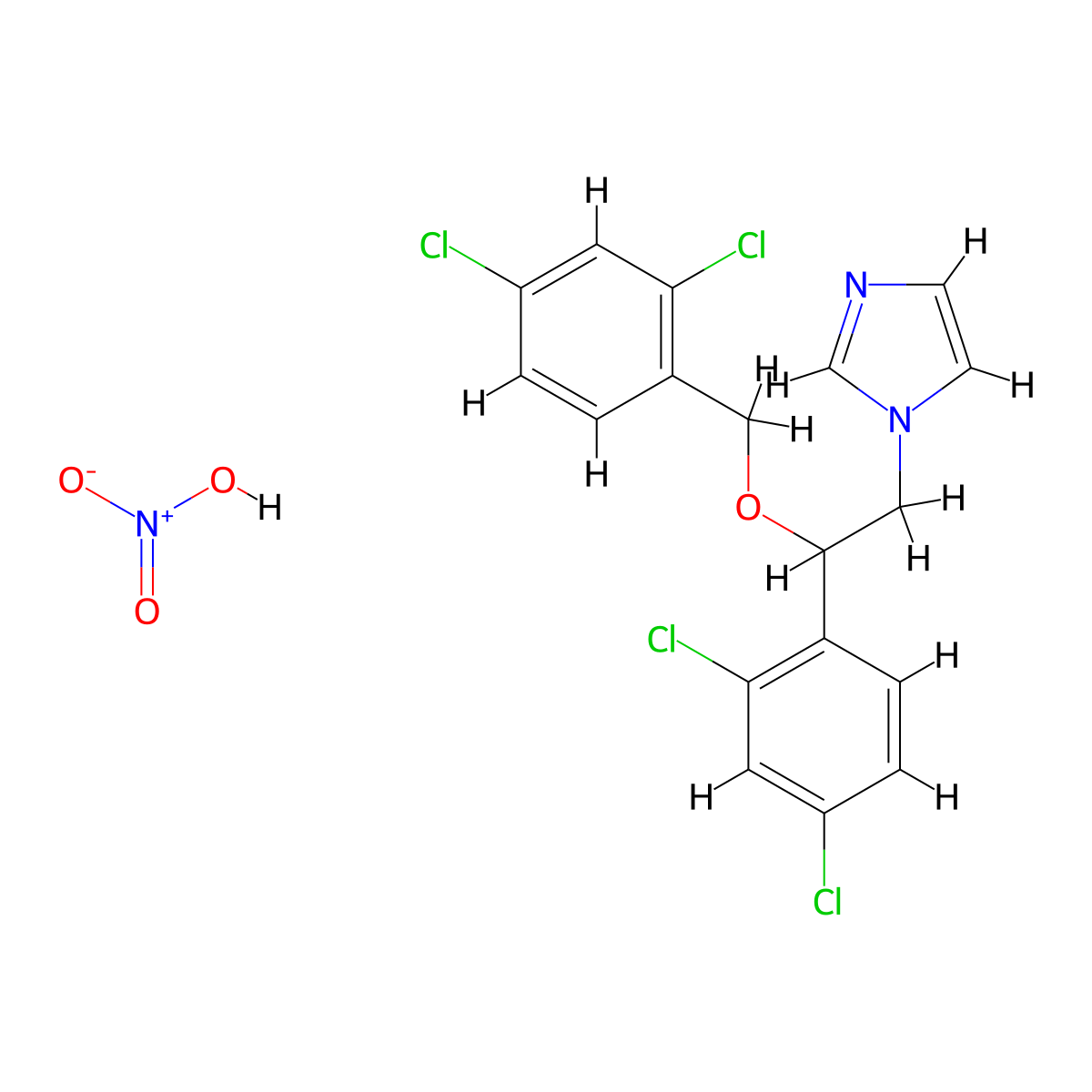 Miconazole Nitrate molecular structure, CAS 22832-87-7