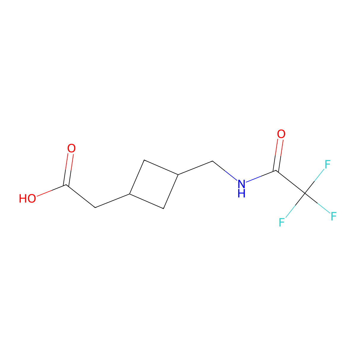 2-{3-[(Trifluoroacetamido)methyl]cyclobutyl}acetic acid molecular structure, CAS 2283222-03-5