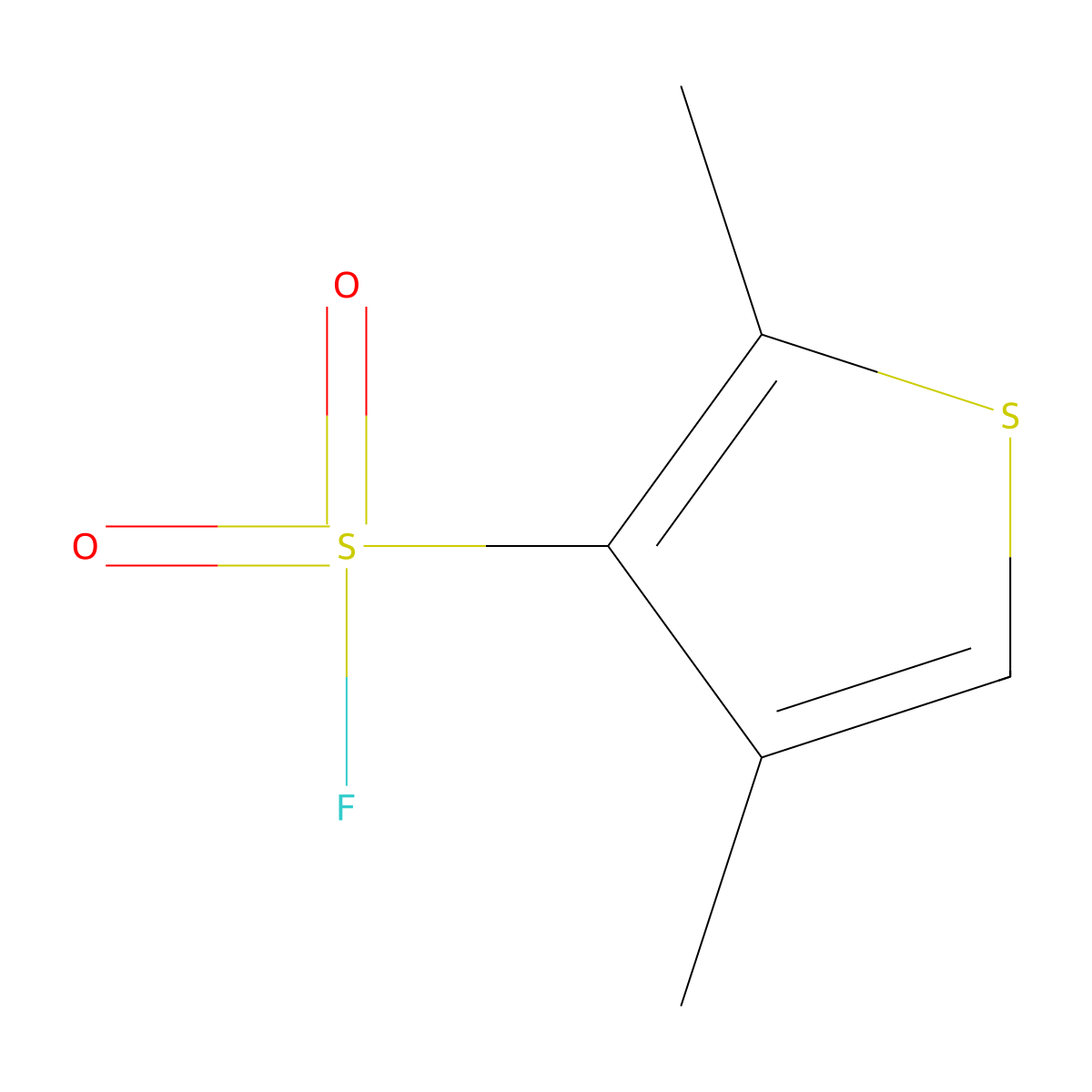 2,4-Dimethylthiophene-3-sulfonyl fluoride molecular structure, CAS 2283229-30-9