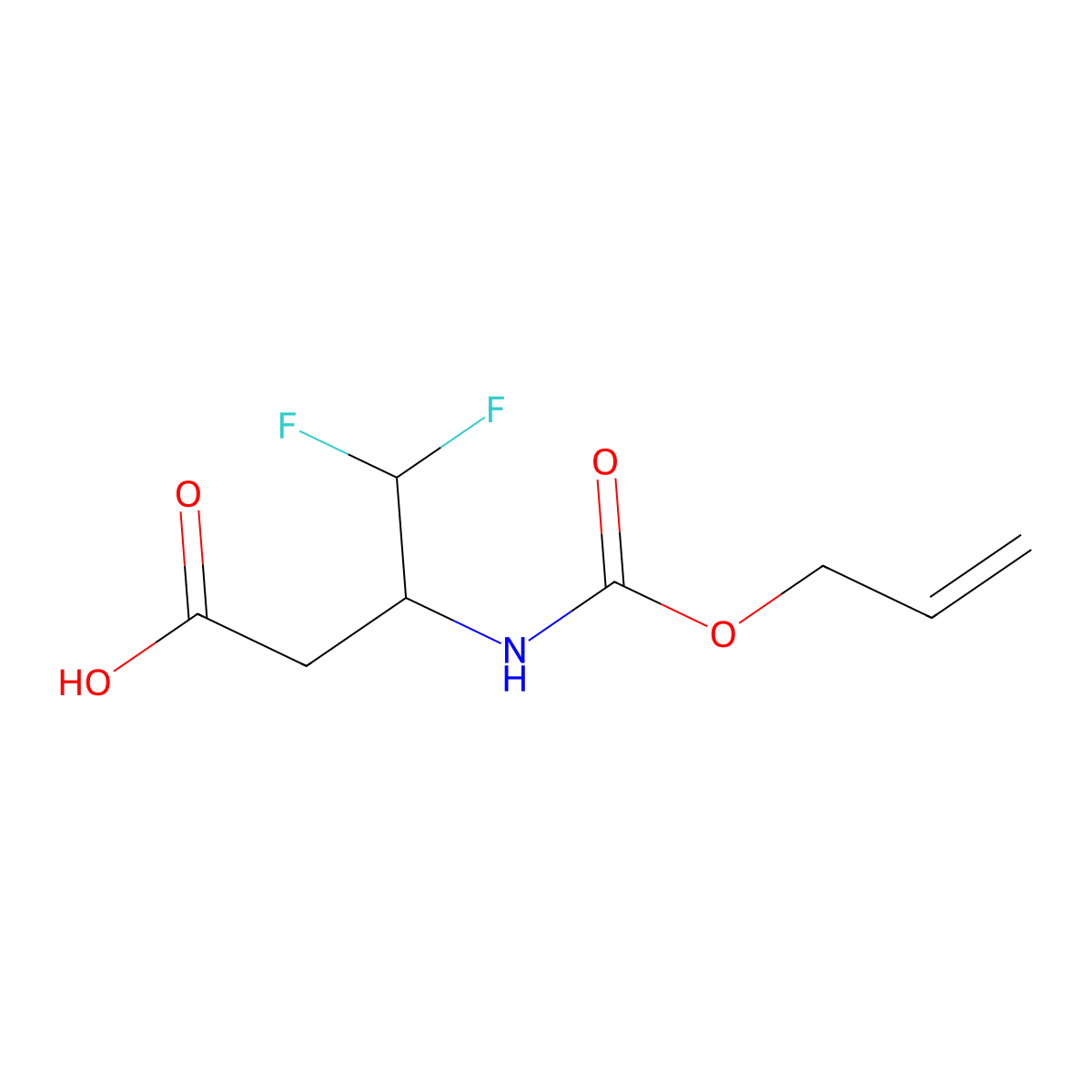 4,4-Difluoro-3-{[(prop-2-en-1-yloxy)carbonyl]amino}butanoic acid molecular structure, CAS 2283265-86-9