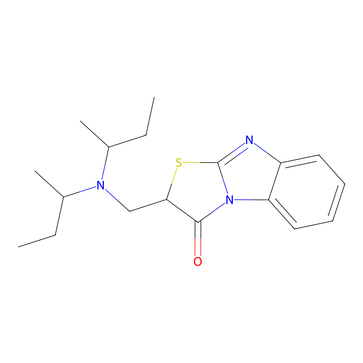 Thiazolo(3,2-a)benzimidazol-3(2H)-one, 2-((di-sec-butylamino)methyl)- molecular structure, CAS 22833-31-4