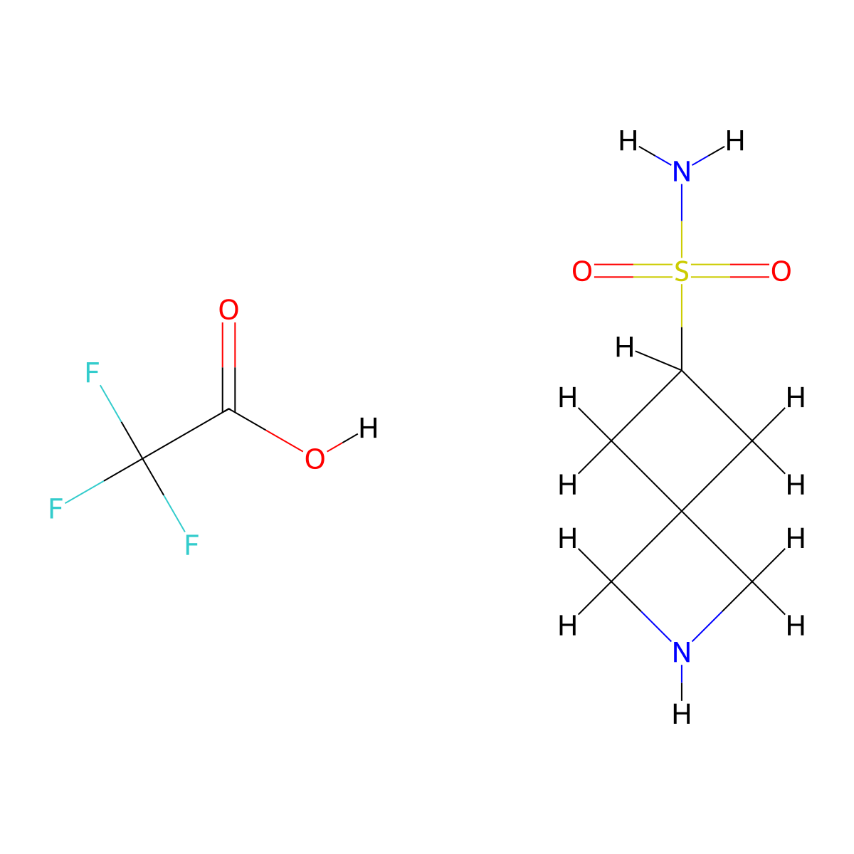 2-Azaspiro[3.3]heptane-6-sulfonamide, trifluoroacetic acid molecular structure, CAS 2283337-43-7