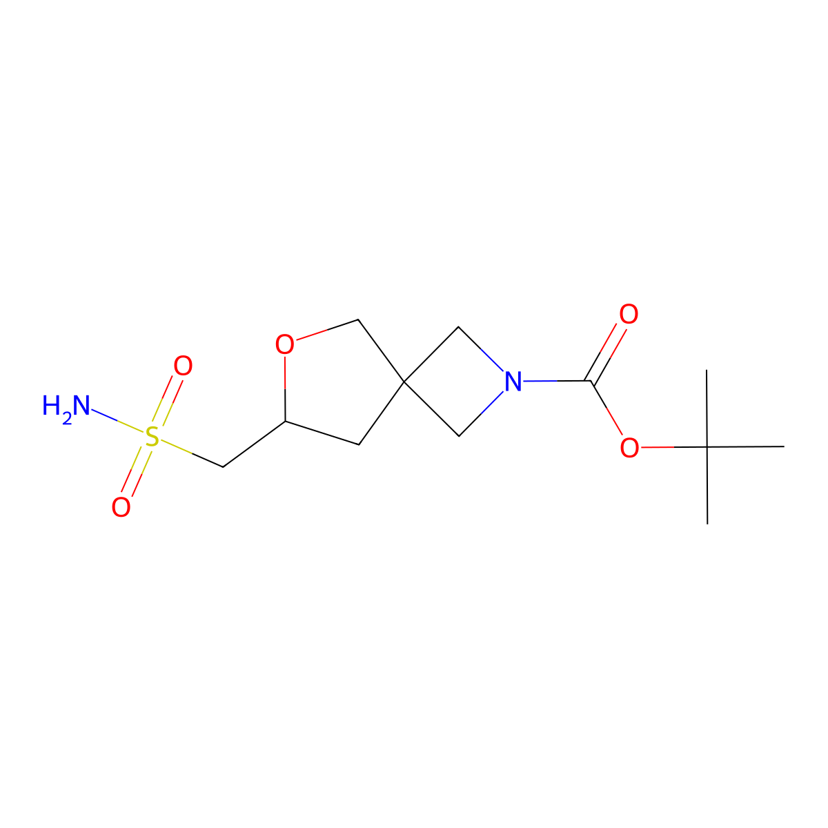 Tert-butyl 7-(sulfamoylmethyl)-6-oxa-2-azaspiro[3.4]octane-2-carboxylate molecular structure, CAS 2283337-96-0