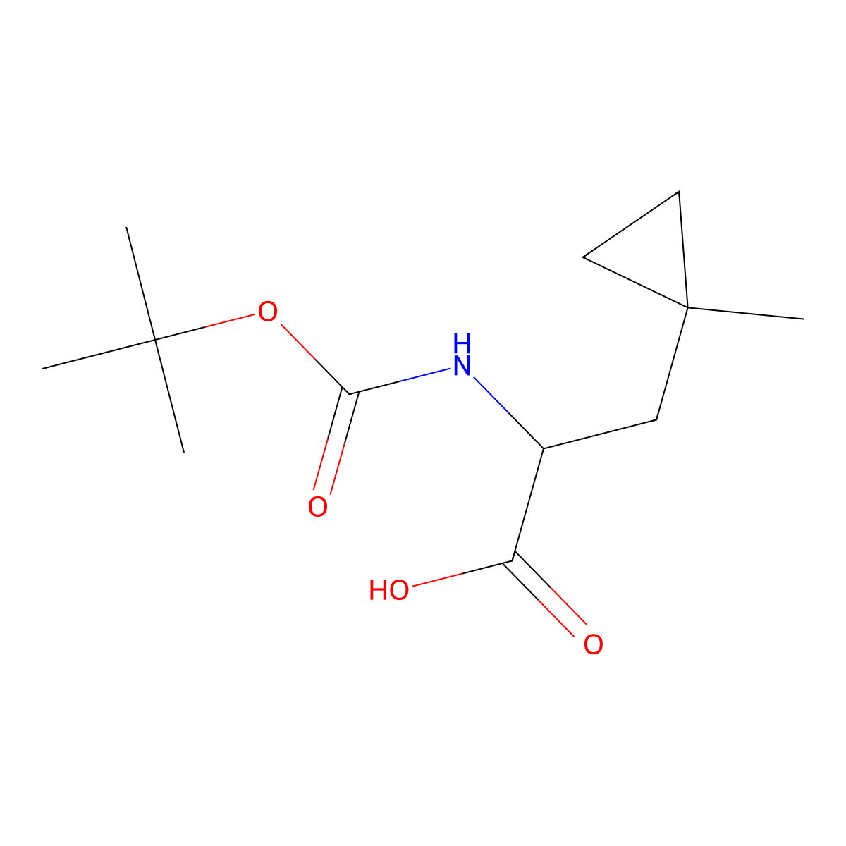 2-{[(Tert-butoxy)carbonyl]amino}-3-(1-methylcyclopropyl)propanoic acid molecular structure, CAS 2283371-30-0