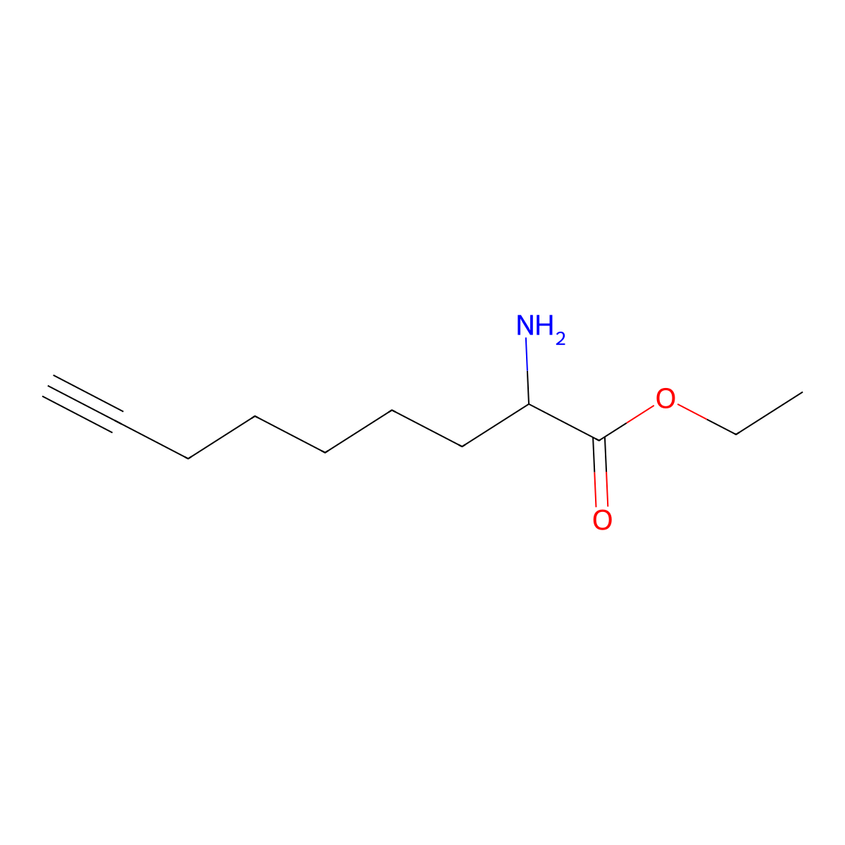 Ethyl 2-aminonon-8-ynoate molecular structure, CAS 2283374-14-9