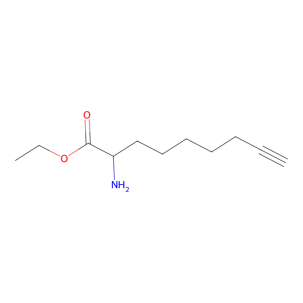 Ethyl 2-aminonon-8-ynoate molecular structure, CAS 2283374-14-9