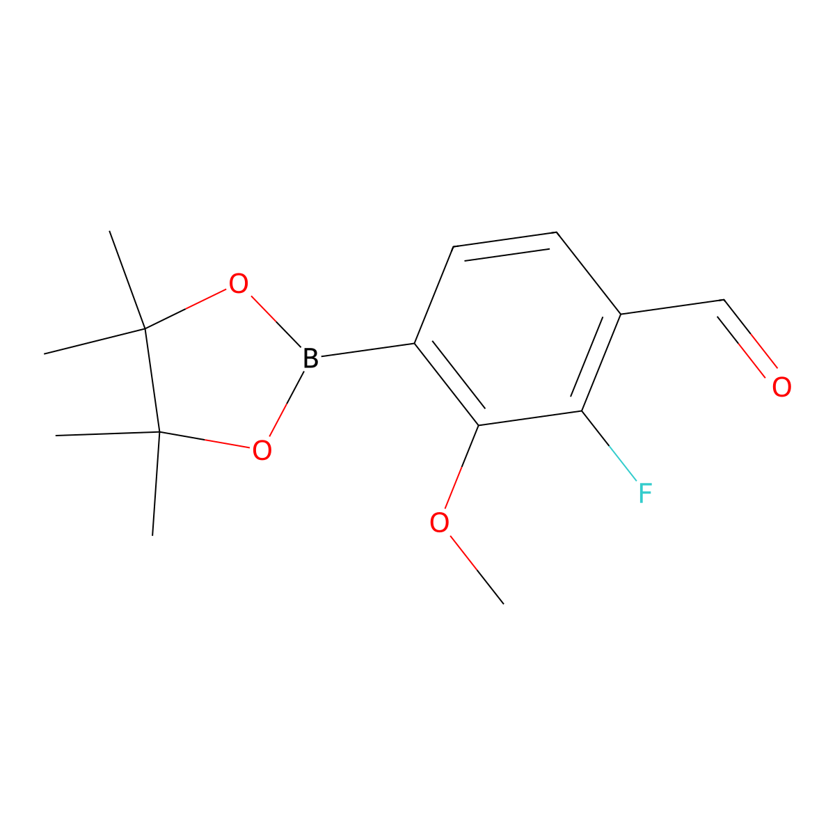 2-Fluoro-3-methoxy-4-(tetramethyl-1,3,2-dioxaborolan-2-yl)benzaldehyde molecular structure, CAS 2283380-29-8