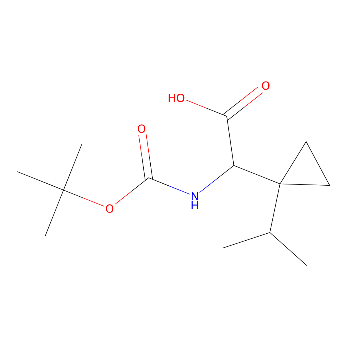 2-{[(Tert-butoxy)carbonyl]amino}-2-[1-(propan-2-yl)cyclopropyl]acetic acid molecular structure, CAS 2283399-41-5