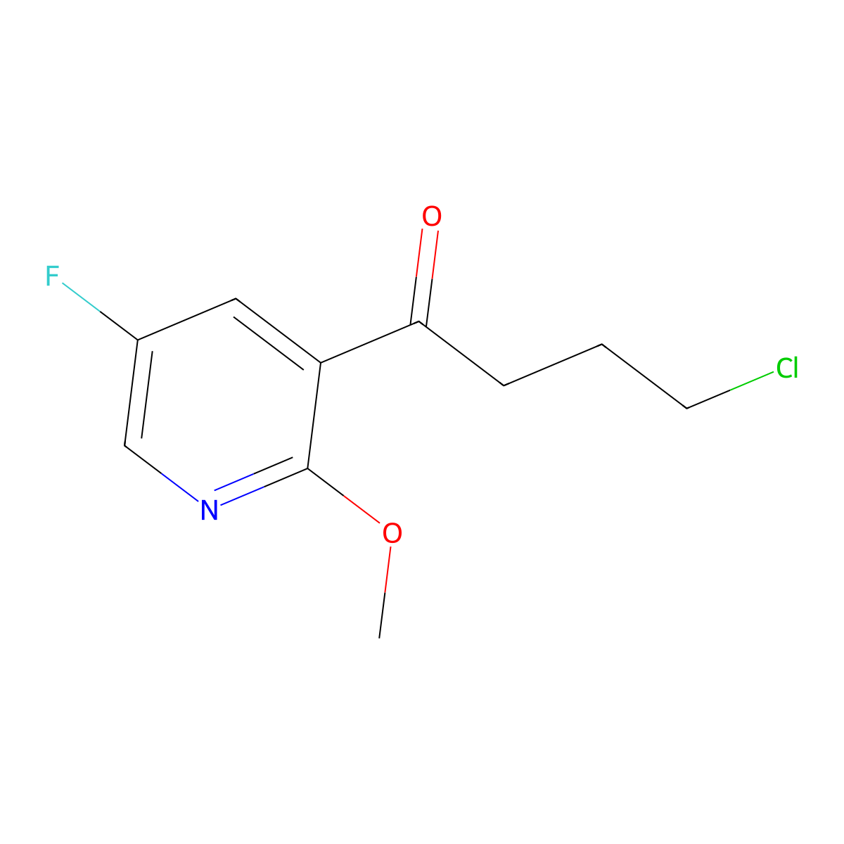 4-Chloro-1-(5-fluoro-2-methoxypyridin-3-yl)butan-1-one molecular structure, CAS 2283442-68-0