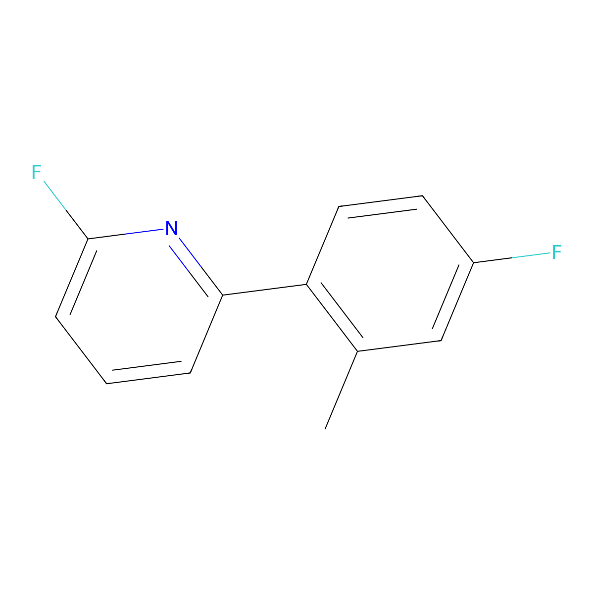 2-Fluoro-6-(4-fluoro-2-methylphenyl)pyridine molecular structure, CAS 2283501-37-9