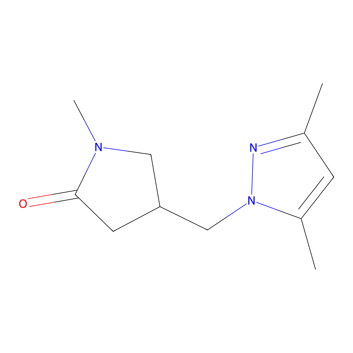4-[(3,5-dimethyl-1H-pyrazol-1-yl)methyl]-1-methylpyrrolidin-2-one molecular structure, CAS 2283578-15-2