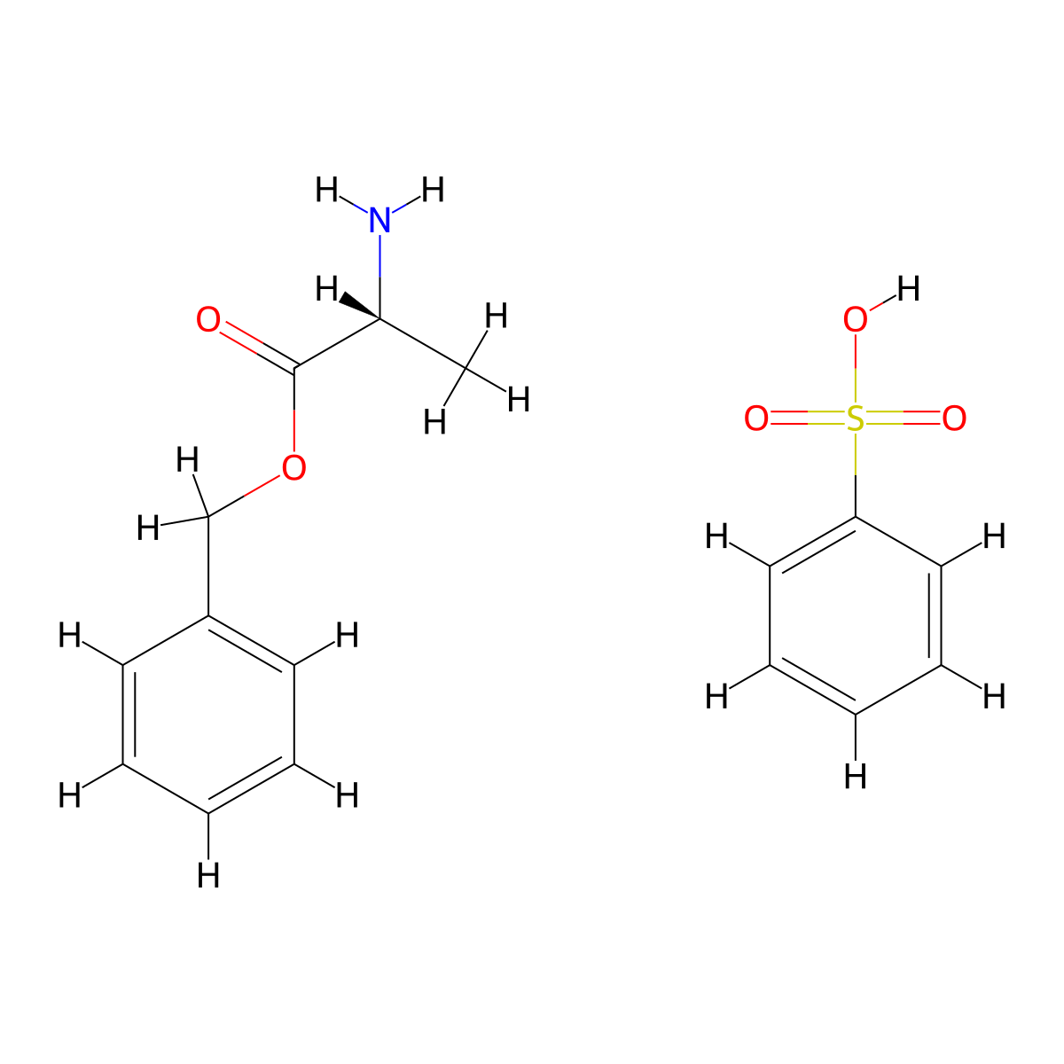 D-Alanine Benzyl Ester Benzenesulfonic Acid Salt molecular structure, CAS 22839-12-9