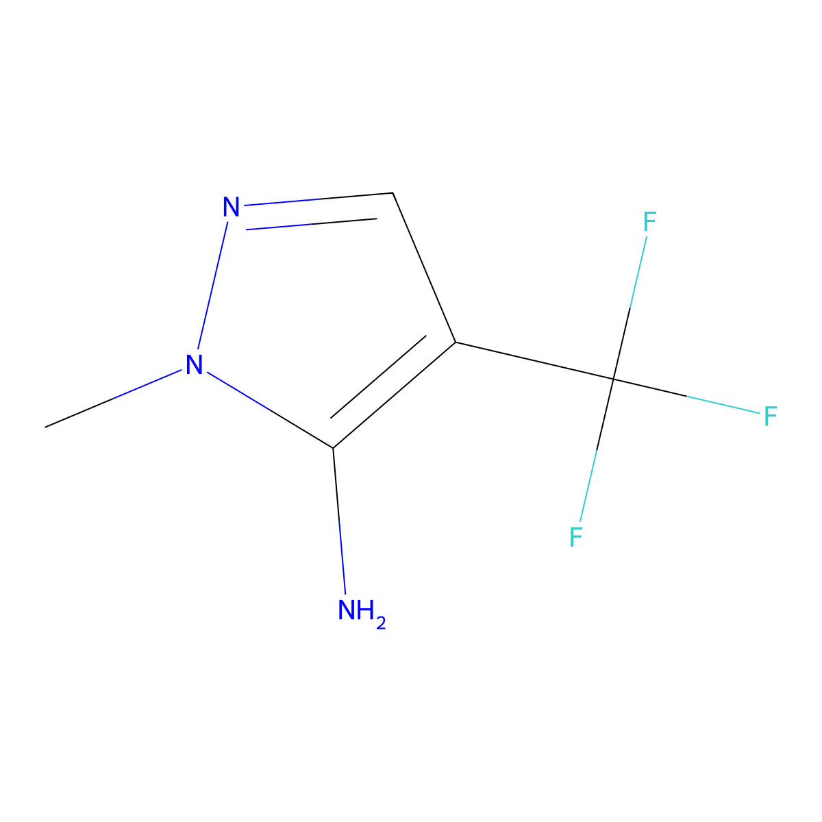 1-methyl-4-(trifluoromethyl)-1H-pyrazol-5-amine molecular structure, CAS 2283983-16-2