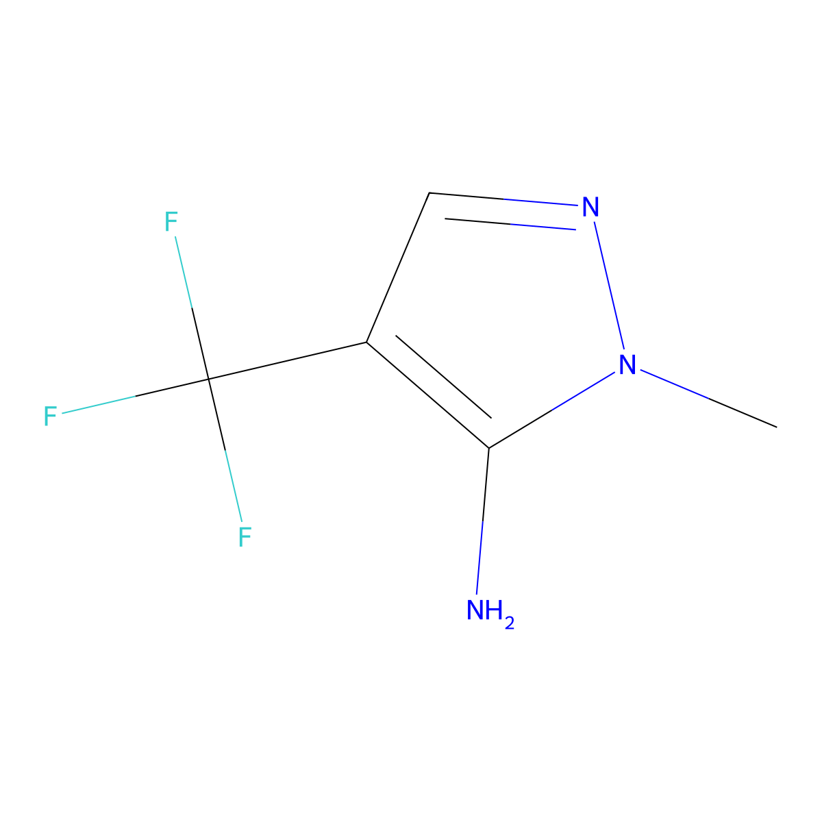 1-methyl-4-(trifluoromethyl)-1H-pyrazol-5-amine molecular structure, CAS 2283983-16-2