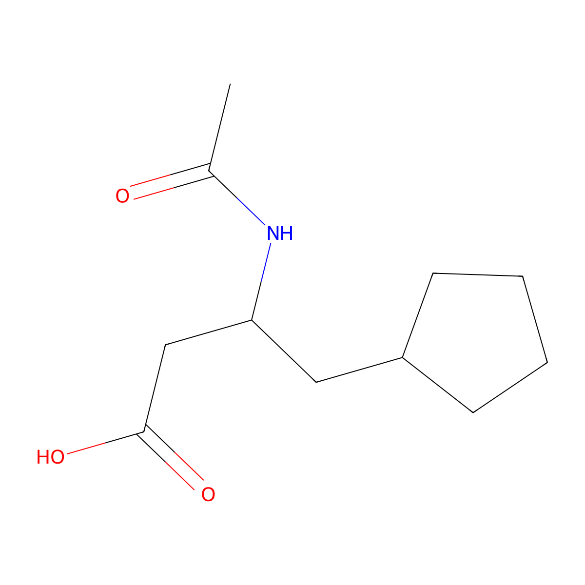 4-Cyclopentyl-3-acetamidobutanoic acid molecular structure, CAS 2283984-95-0