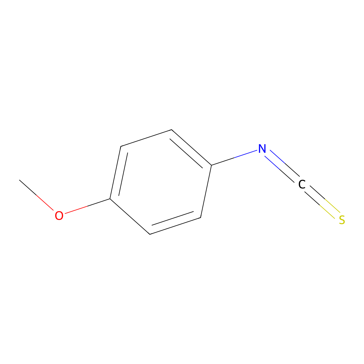 4-Methoxyphenyl isothiocyanate molecular structure, CAS 2284-20-0