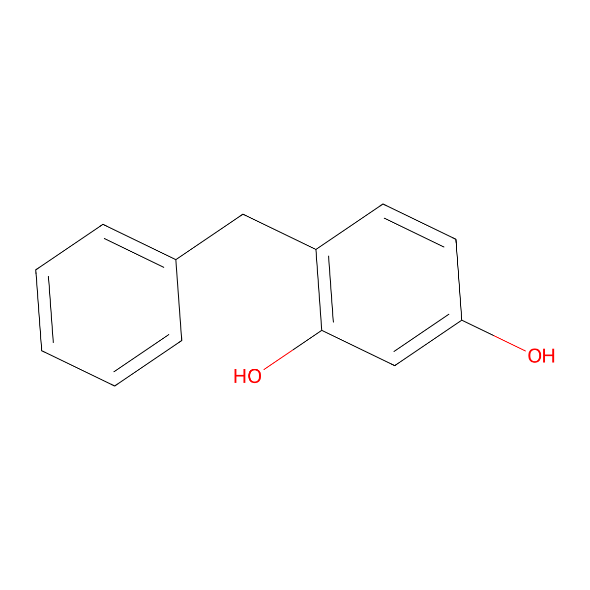 1,3-Benzenediol, 4-(phenylmethyl)- molecular structure, CAS 2284-30-2